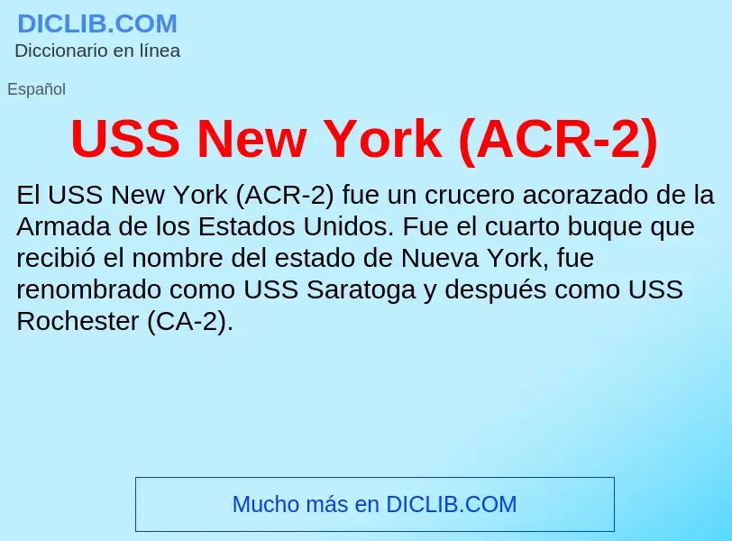 Wat is USS New York (ACR-2) - definition