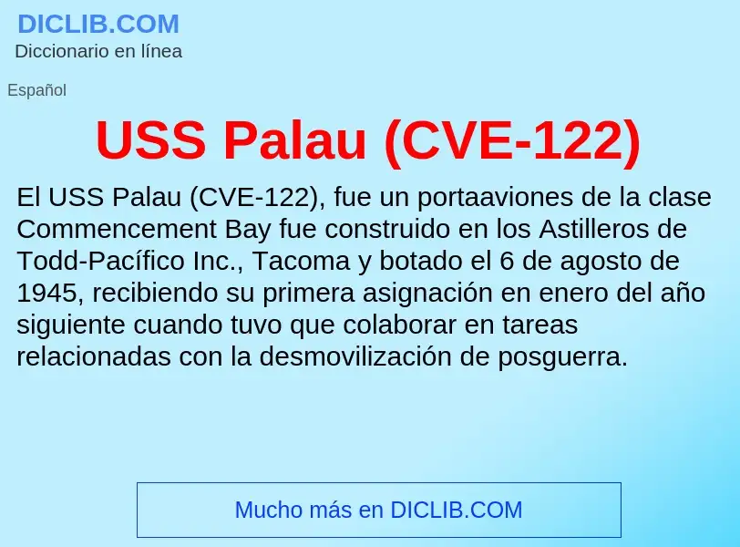 Что такое USS Palau (CVE-122) - определение