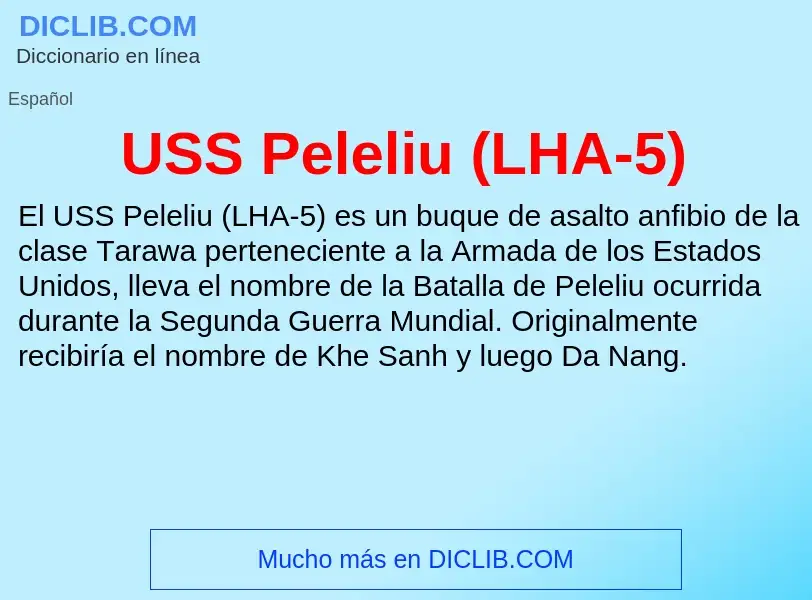 Что такое USS Peleliu (LHA-5) - определение