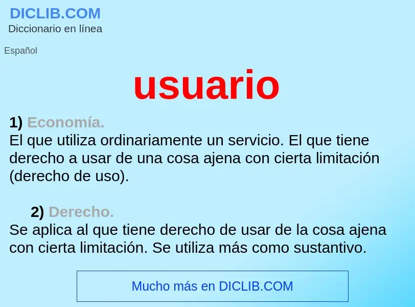 O que é usuario - definição, significado, conceito