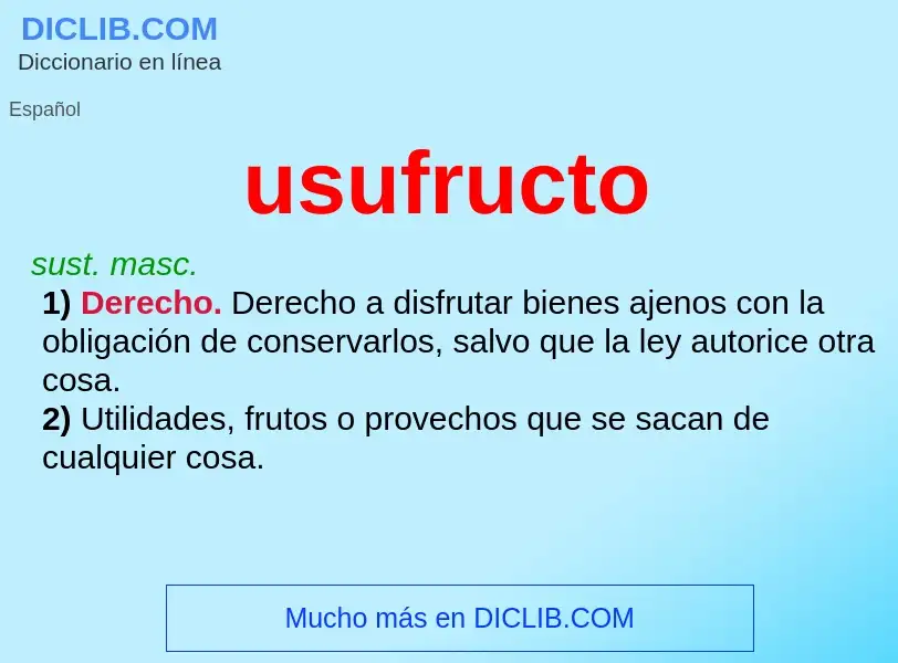 What is usufructo - meaning and definition