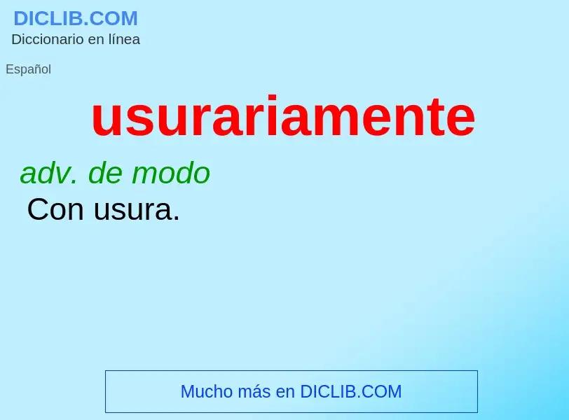 What is usurariamente - definition