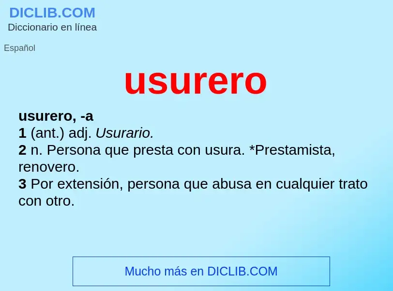 What is usurero - meaning and definition