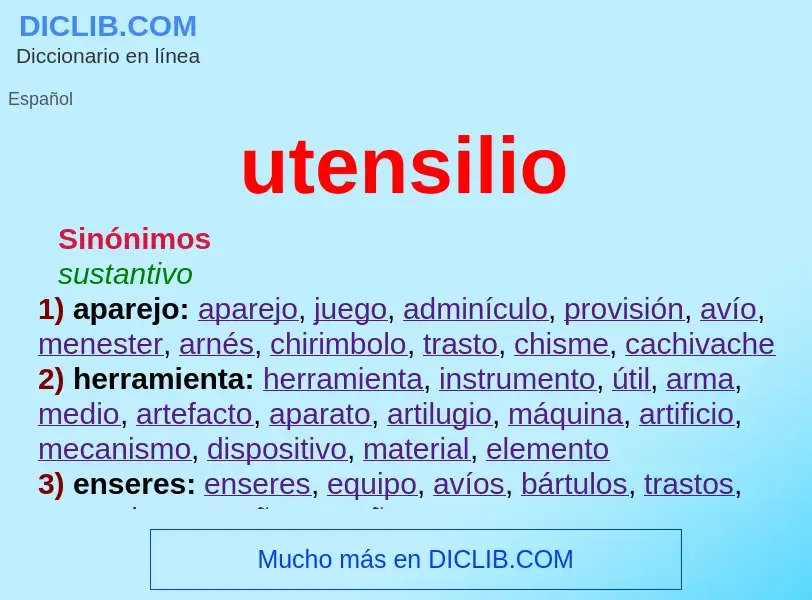 What is utensilio - meaning and definition