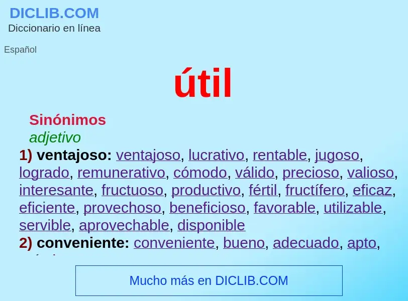 What is útil - definition