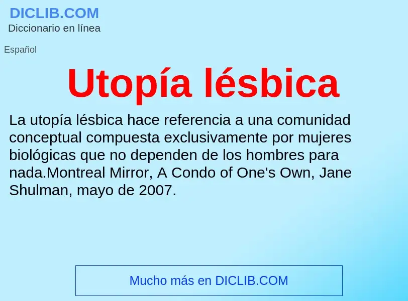 Wat is Utopía lésbica - definition