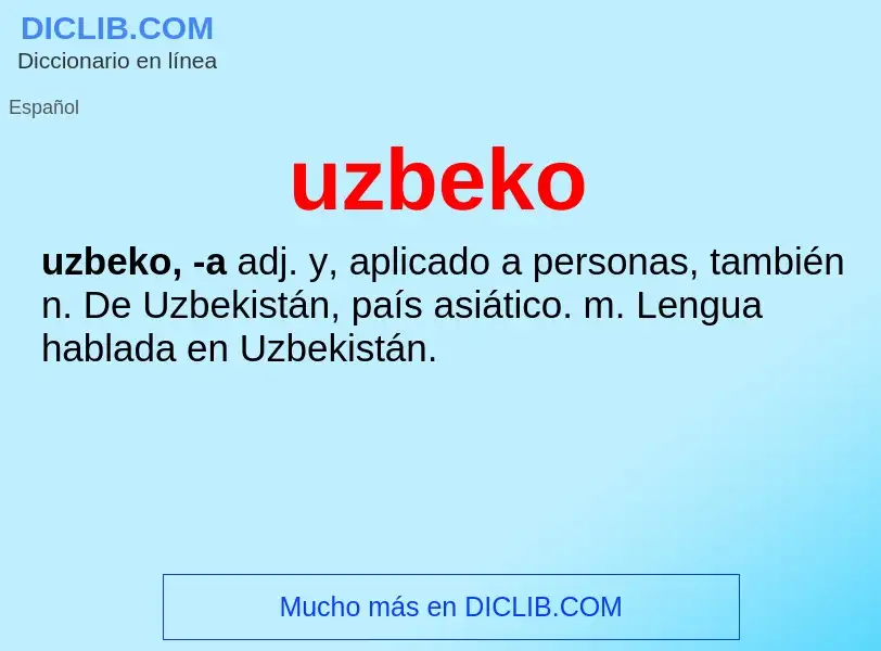 What is uzbeko - meaning and definition