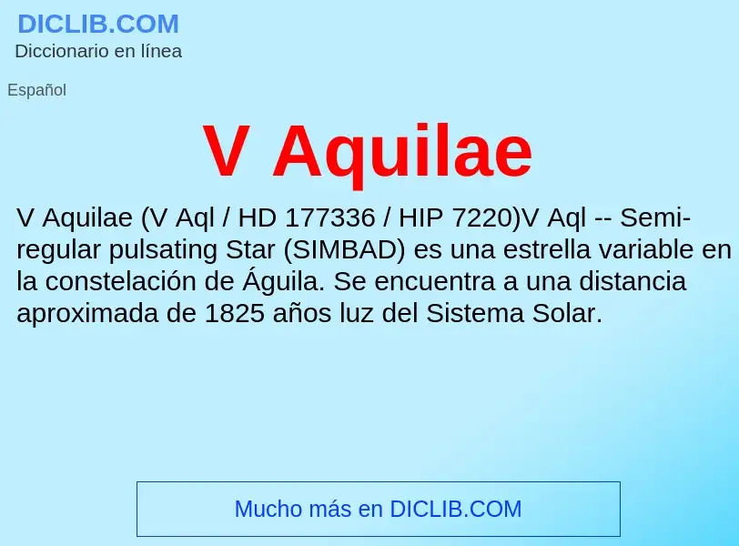 Wat is V Aquilae - definition