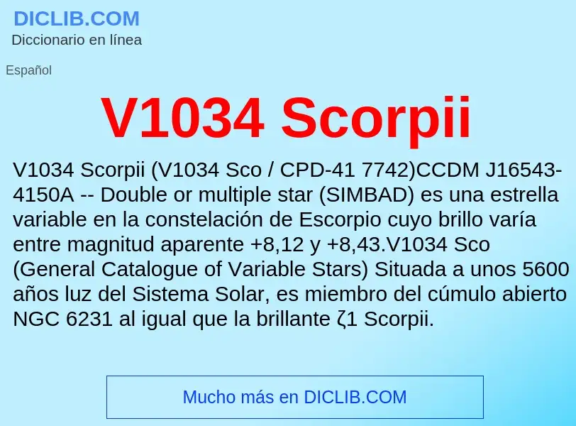 What is V1034 Scorpii - definition