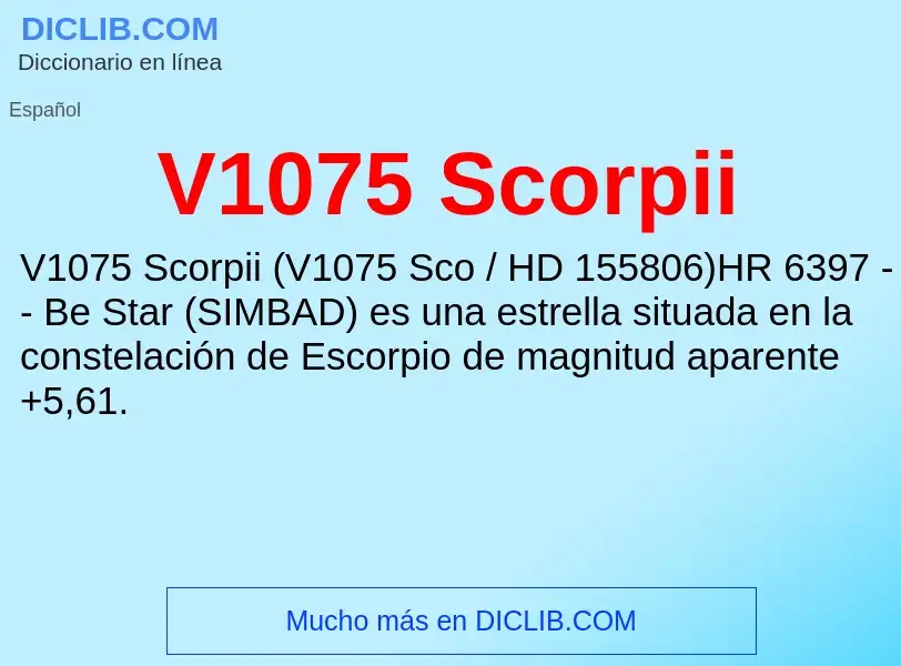 Wat is V1075 Scorpii - definition