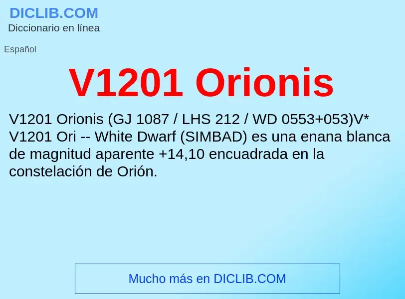 Wat is V1201 Orionis - definition