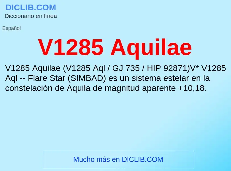 Wat is V1285 Aquilae - definition