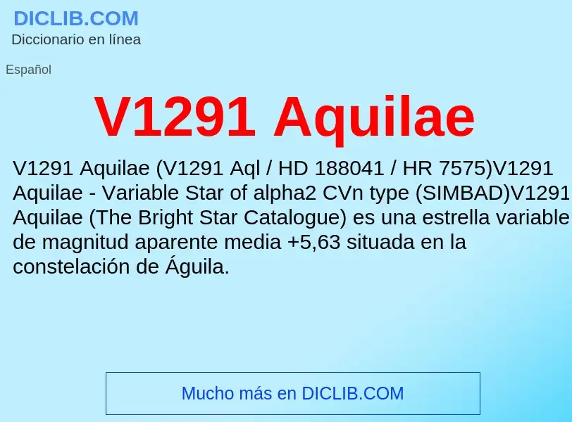 Wat is V1291 Aquilae - definition