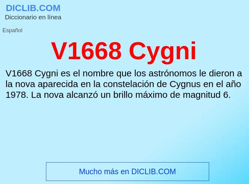 Wat is V1668 Cygni - definition