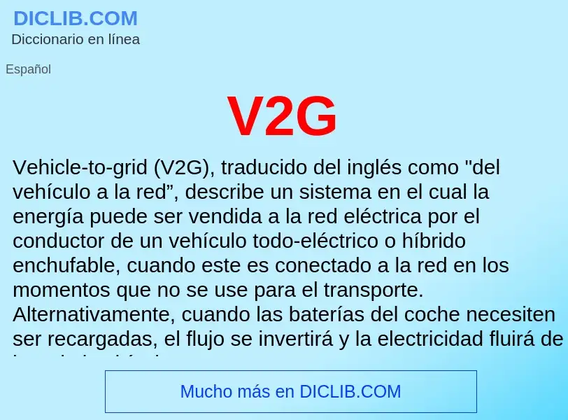 Wat is V2G - definition