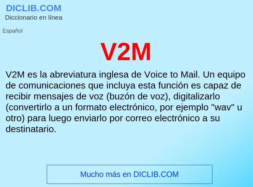 What is V2M - definition