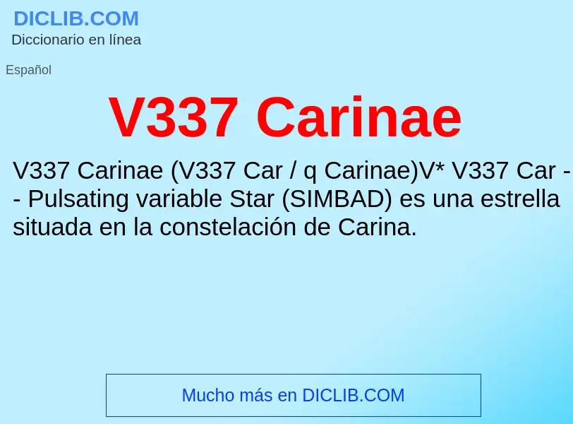 Wat is V337 Carinae - definition