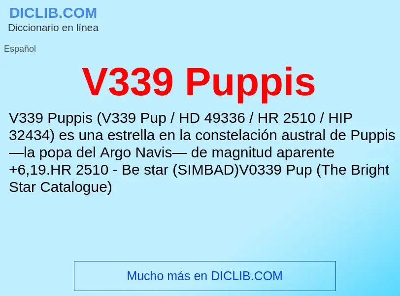 What is V339 Puppis - definition