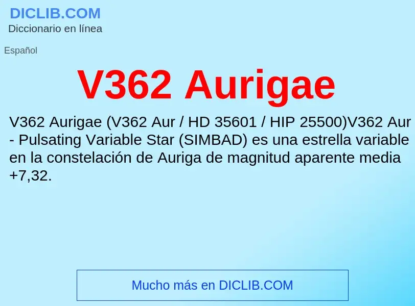 Wat is V362 Aurigae - definition