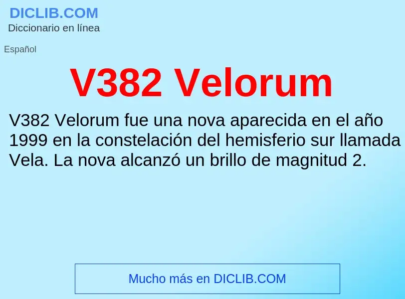 Wat is V382 Velorum - definition