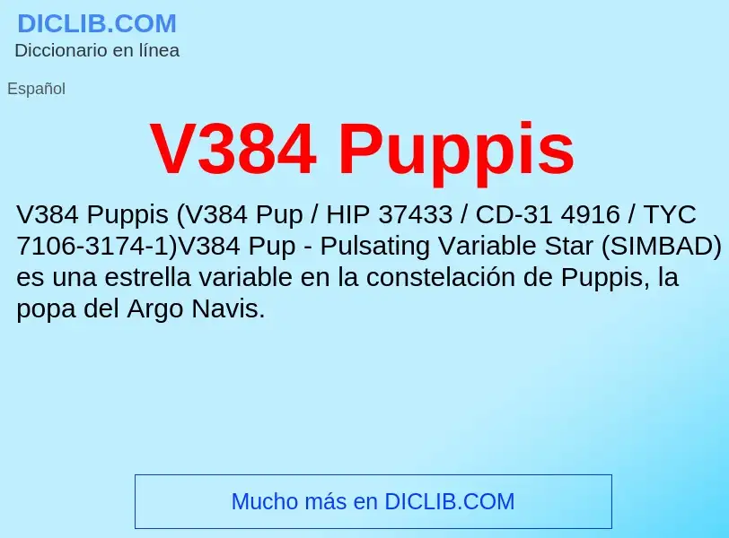 Wat is V384 Puppis - definition