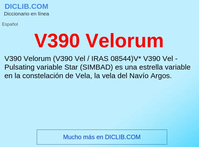 Was ist V390 Velorum - Definition