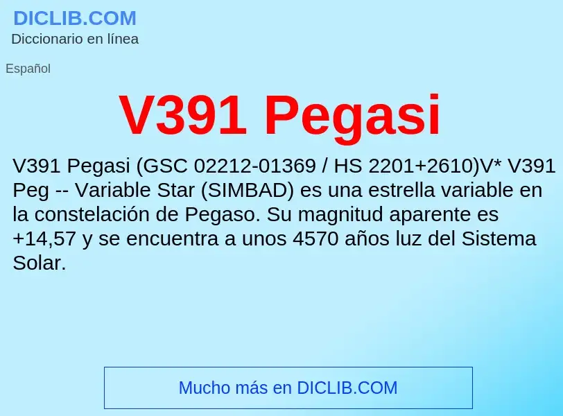 What is V391 Pegasi - definition