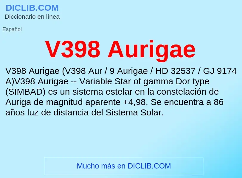 Wat is V398 Aurigae - definition