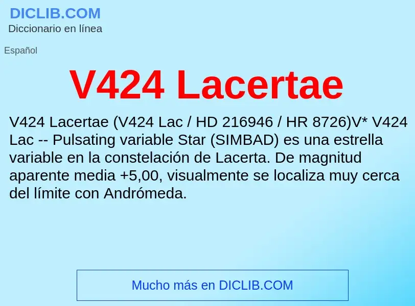 What is V424 Lacertae - definition