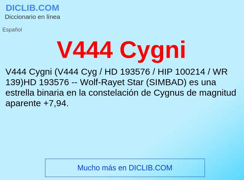 Wat is V444 Cygni - definition