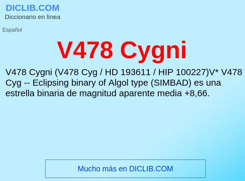 Wat is V478 Cygni - definition