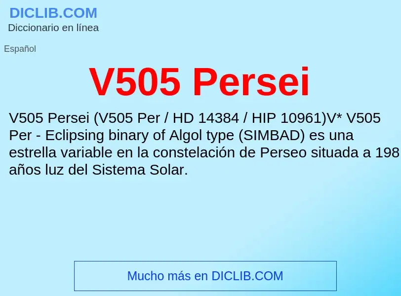 Wat is V505 Persei - definition