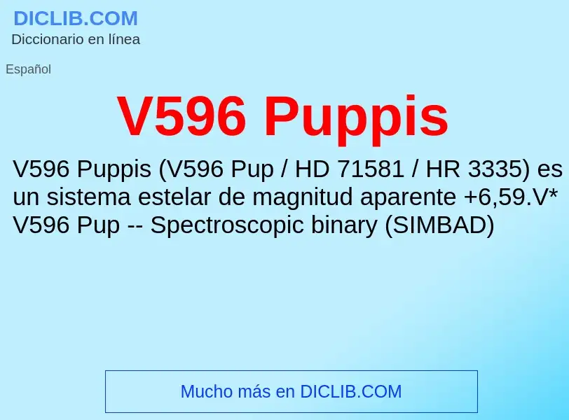 Wat is V596 Puppis - definition