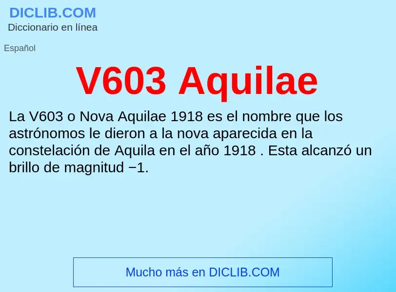 What is V603 Aquilae - definition