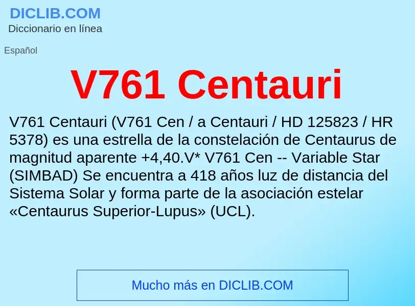 Wat is V761 Centauri - definition