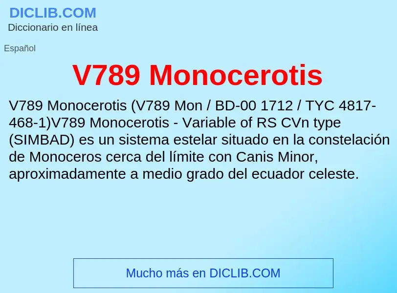 Wat is V789 Monocerotis - definition