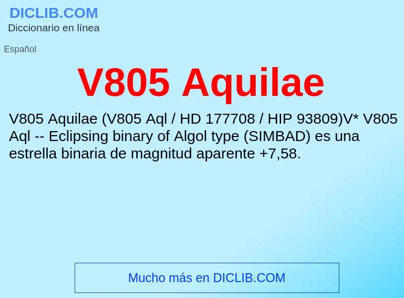 Wat is V805 Aquilae - definition