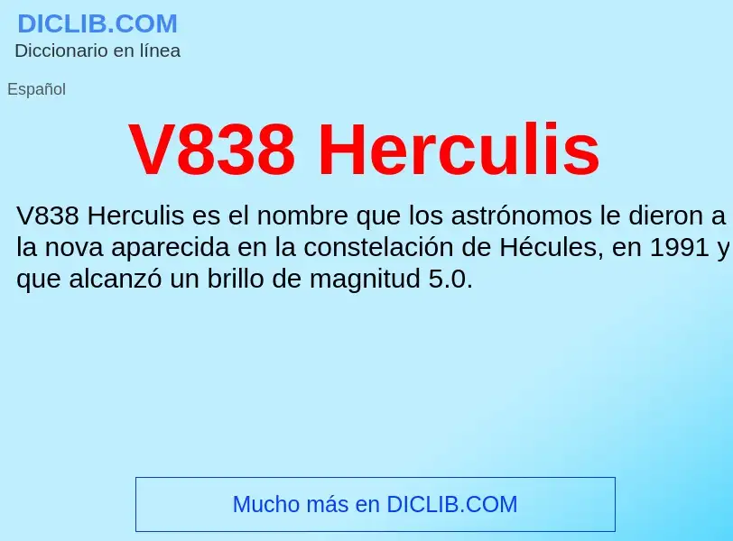 Wat is V838 Herculis - definition