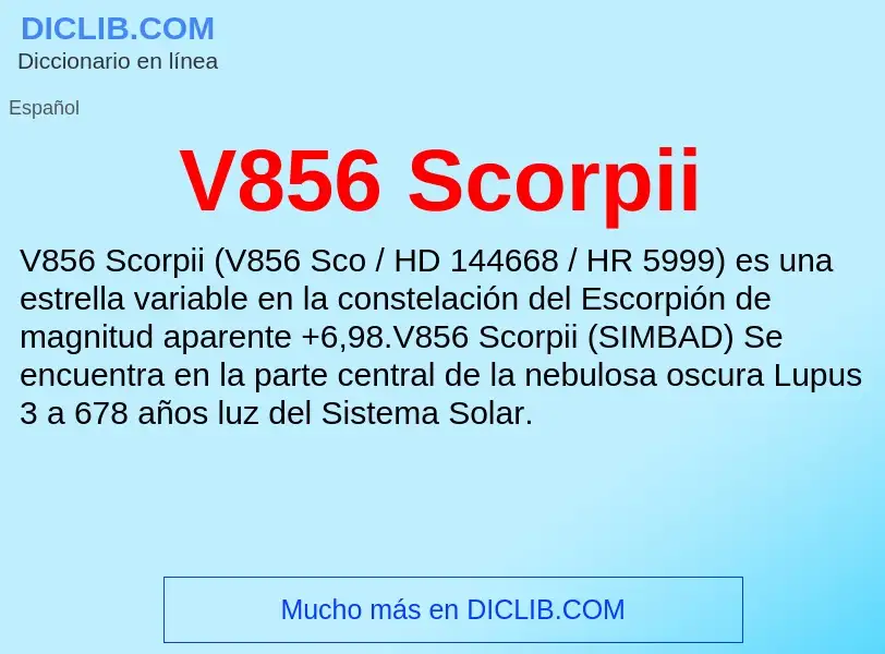 Wat is V856 Scorpii - definition