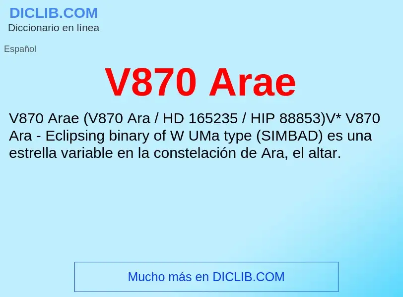 Wat is V870 Arae - definition