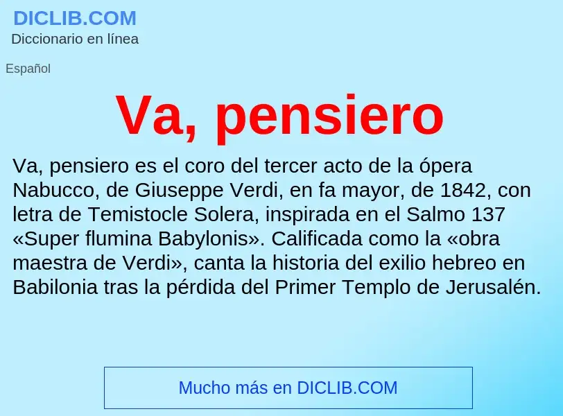 ¿Qué es Va, pensiero? - significado y definición