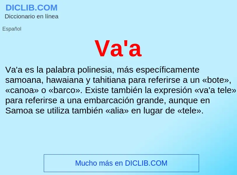 ¿Qué es Va'a? - significado y definición