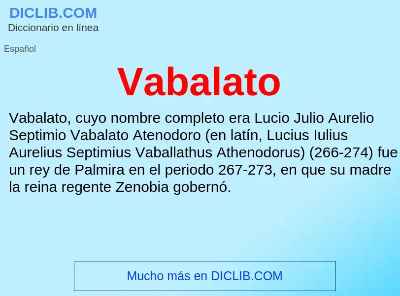 ¿Qué es Vabalato? - significado y definición