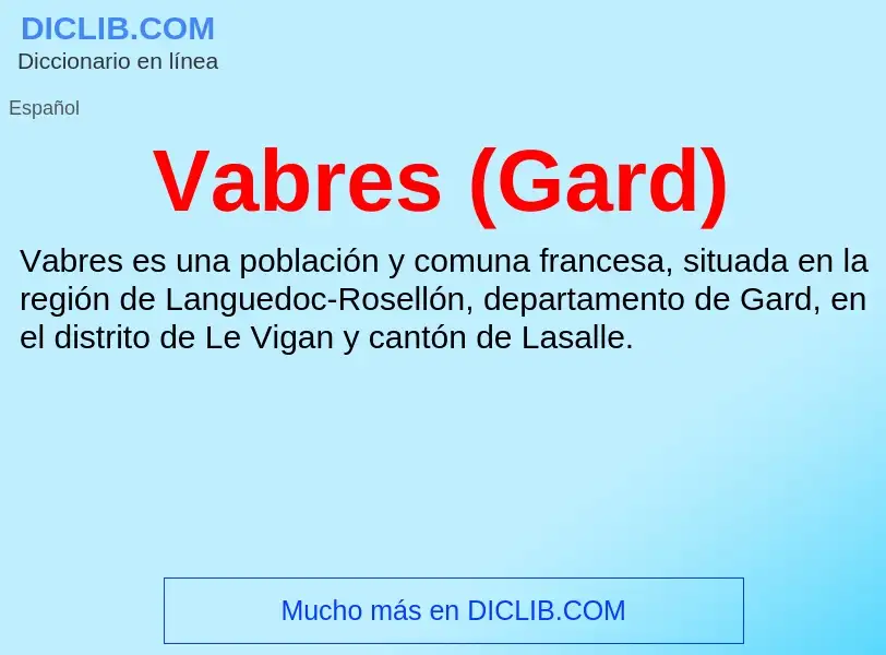 ¿Qué es Vabres (Gard)? - significado y definición