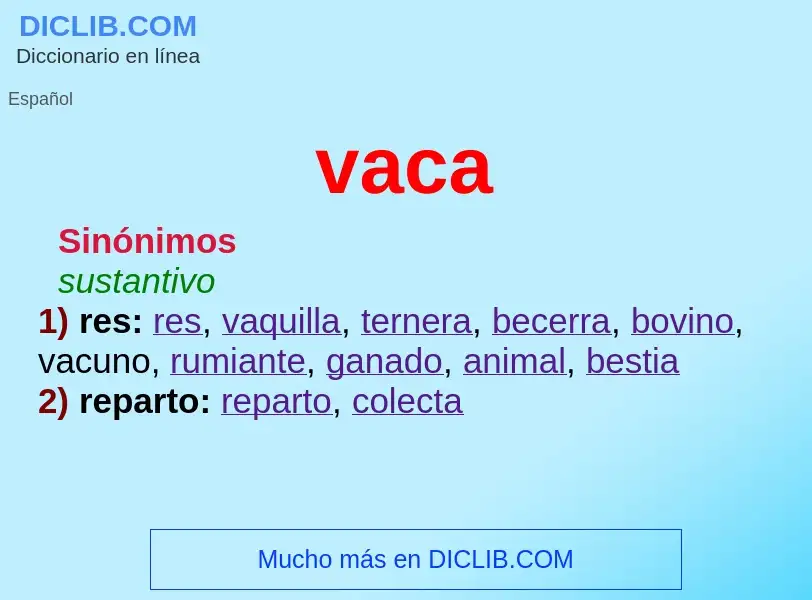 What is vaca - meaning and definition