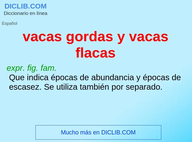 Che cos'è vacas gordas y vacas flacas - definizione