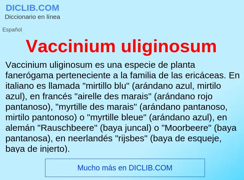 What is Vaccinium uliginosum - definition