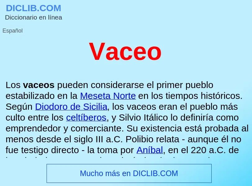 ¿Qué es Vaceo ? - significado y definición