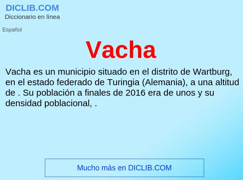 ¿Qué es Vacha? - significado y definición