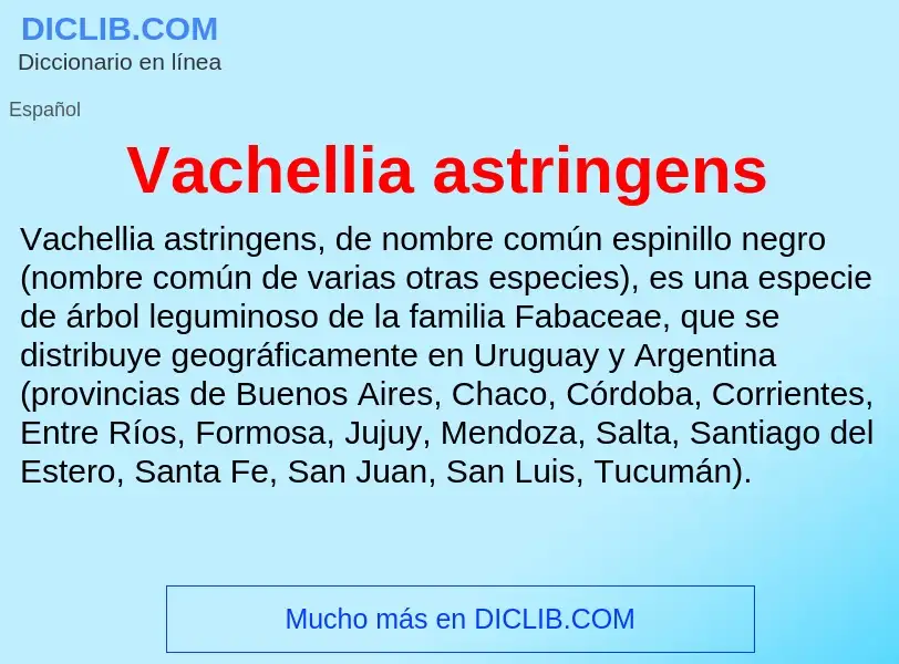 ¿Qué es Vachellia astringens? - significado y definición